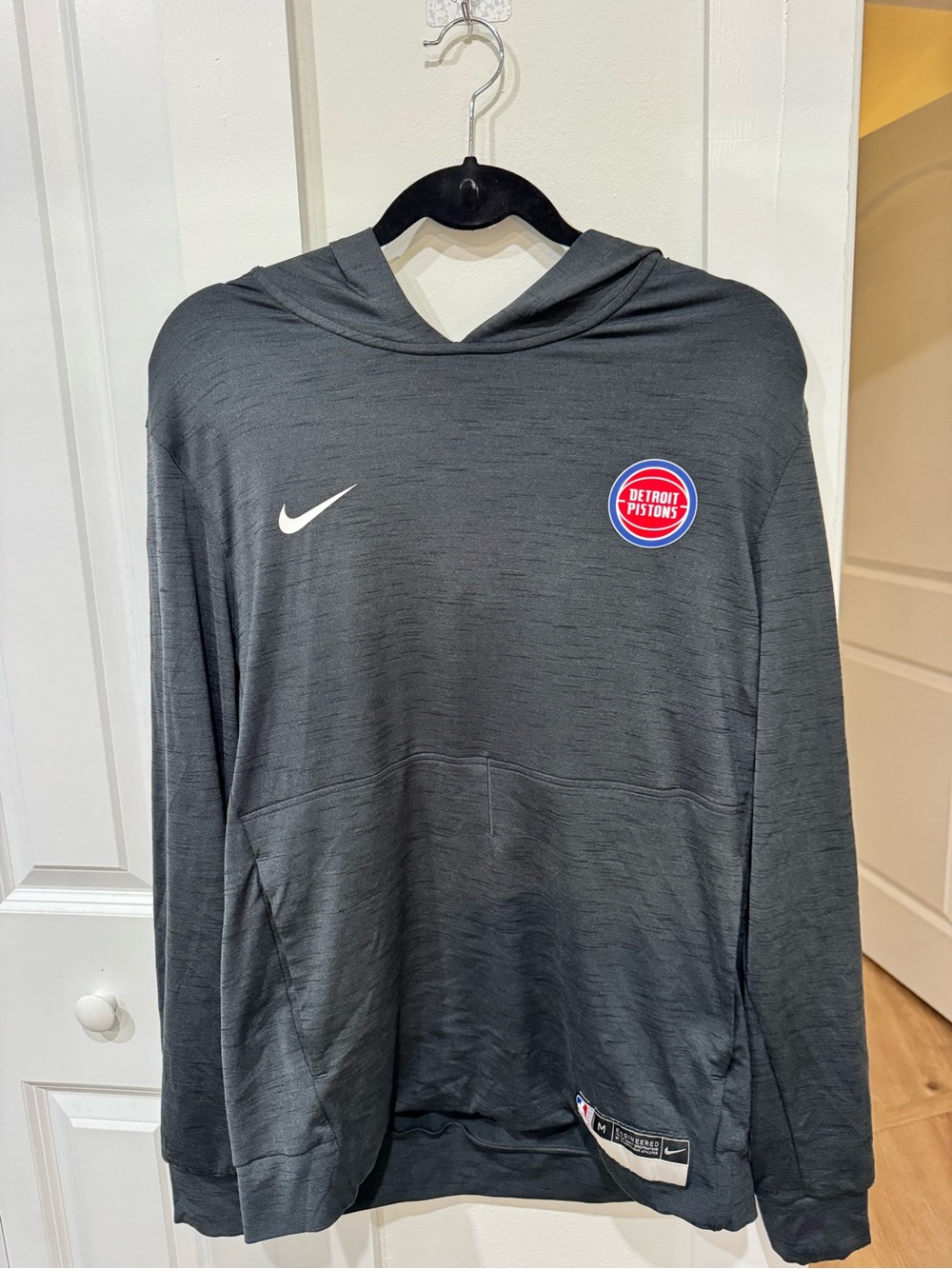 NBA Detroit Pistons Dark Gray Hoodie with Team Crest